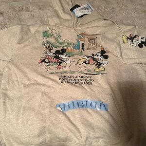 Disney Kids Hoodie with Mickey & Minnie - Light Gray